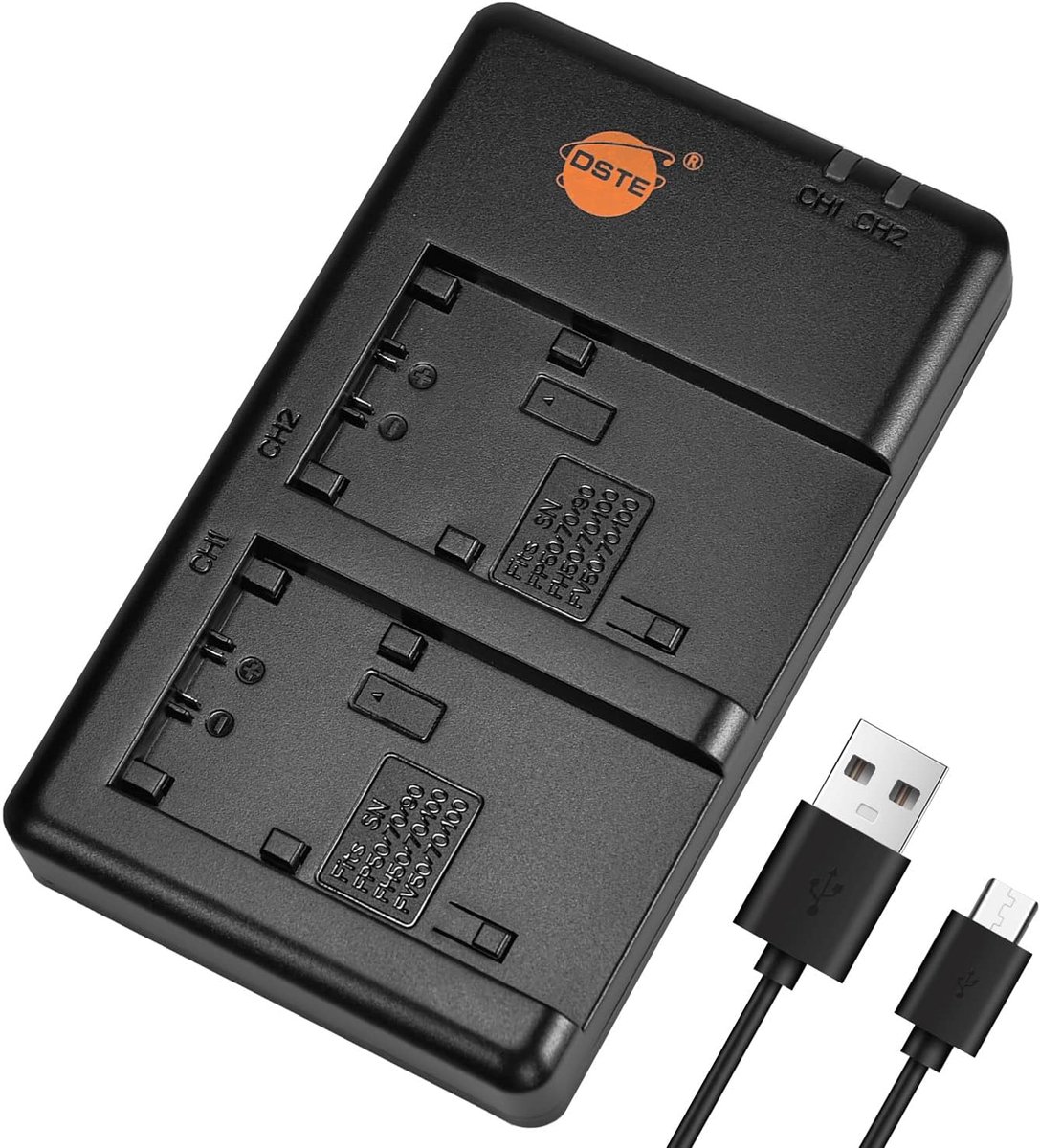 DSTE Fast Charging USB Dual Battery Charger Compatible with Sony NP-FP50 NP-FP90 NP-FH50 NP-FH100 NP-FV50 NP-FV70 - ShopVlot