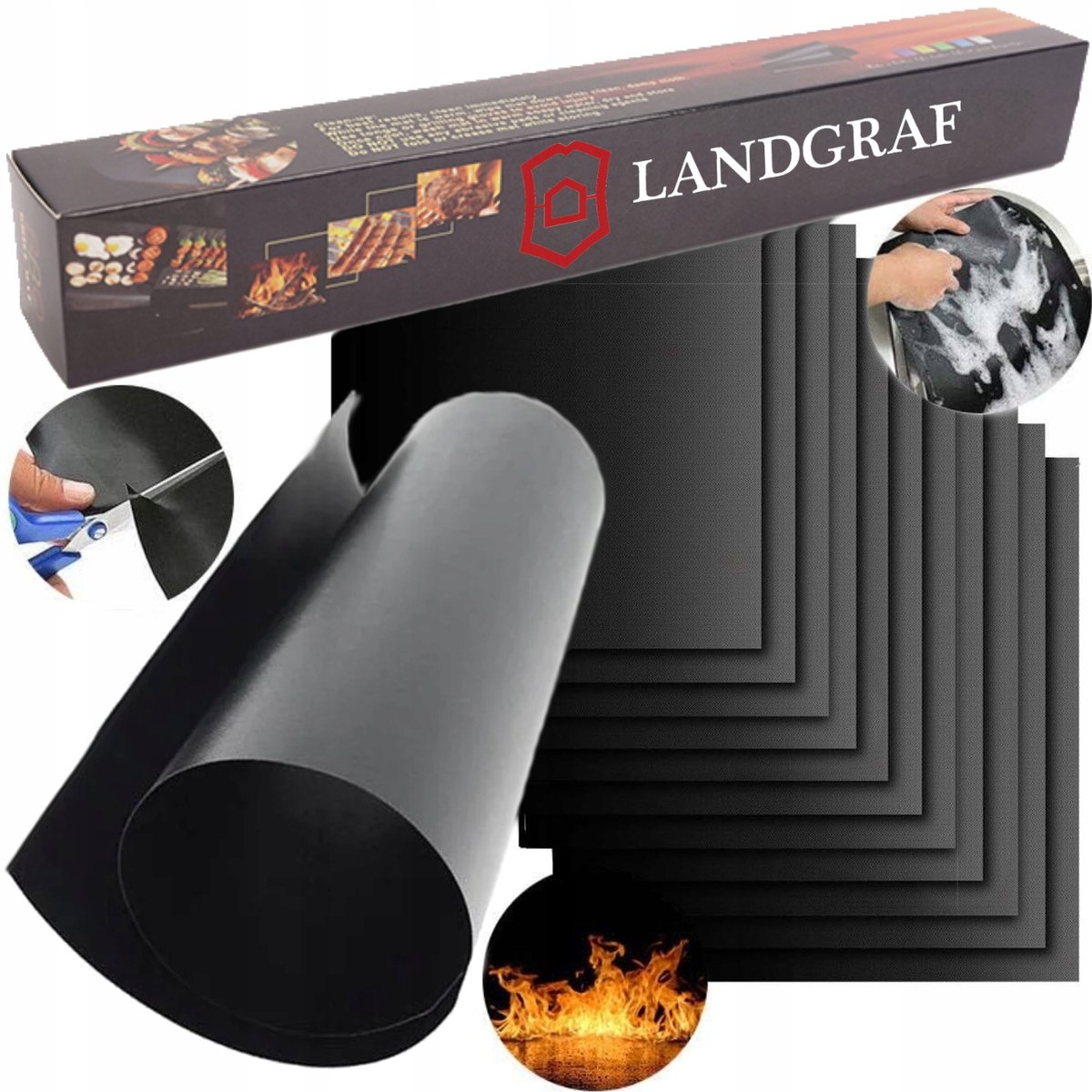 Set van 12 Herbruikbare Teflon Grillmatten - Bakplaat voor Oven & BBQ