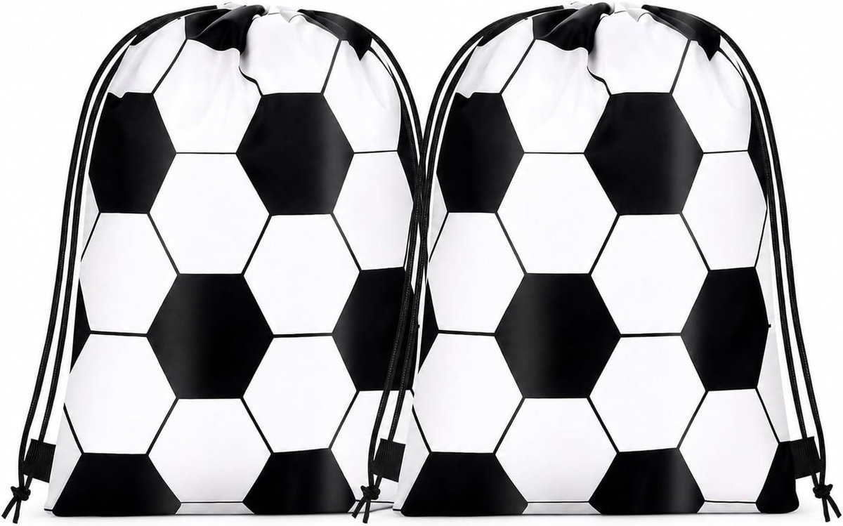 Sporttas Set - Zwart - 25 x 30 cm - Waterdichte Bodem met Ergonomisch Trekkoord - Voor Voetbal en Sportschool