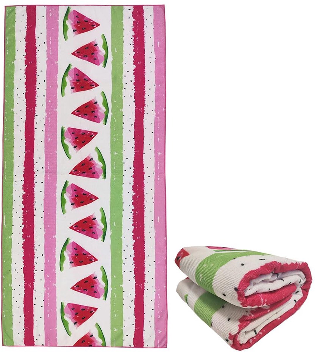 stampringt Extra Grote Leuke Roze Gestreepte Watermeloen Strandlakens voor Volwassen Meisjes, Grote Oversized Dikke - ShopVlot
