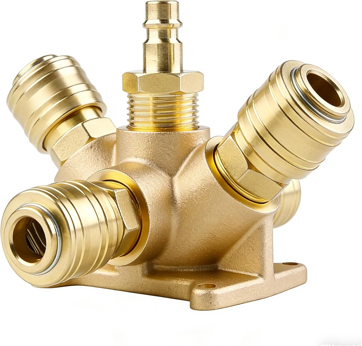 Pressure air detector wall box, external pressure air tap made of brass with 3 x quick coupler NW 7.2 and 1 x plug - ShopVlot