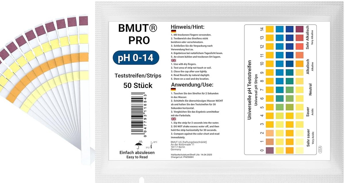 pH-teststrips - Universeel - Meetbereik 0-14 - Voor Water, Zwembad en Vijver