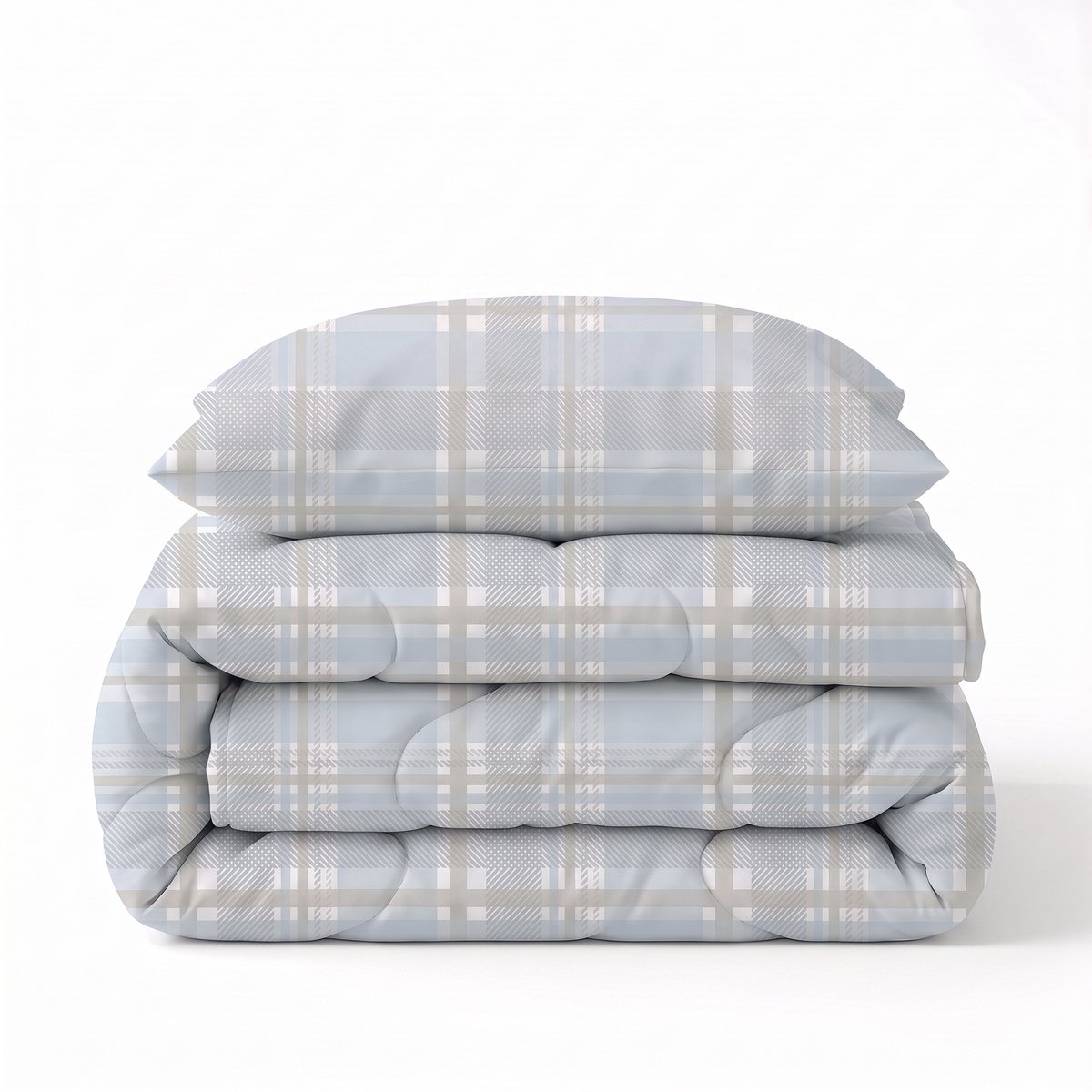 Sleeptime® 2 in 1 Dekbed zonder Overtrek Lilou - Wasbaar Dekbed - 140 x 220 cm + 1 x kussensloop 60x70 - Blue