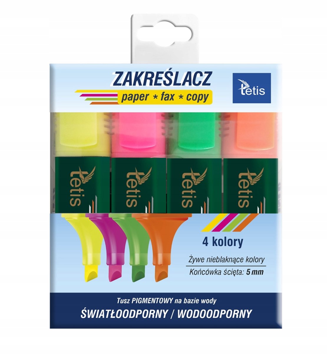 Tetis Markerset 4 Kleuren - Geel, Oranje, Roze, Groen