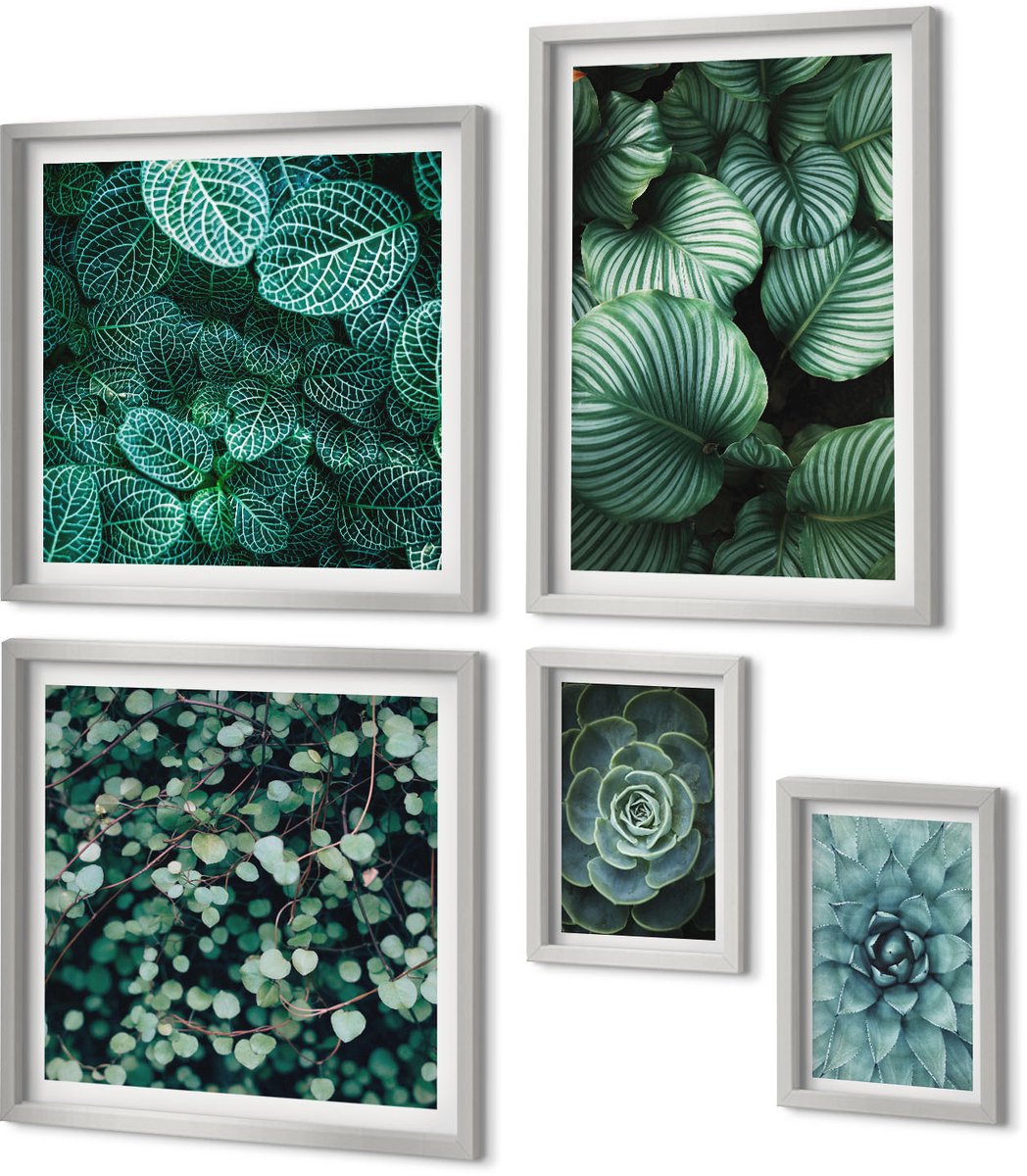 Coloray 5-Delige Schilderij Set - Zeestrand Citroenen Berglandschap Kustweg - 20 x 30 cm - Decoratieve Schilderijen - Wanddecoratie - Hal - Moderne Wanddecoratie