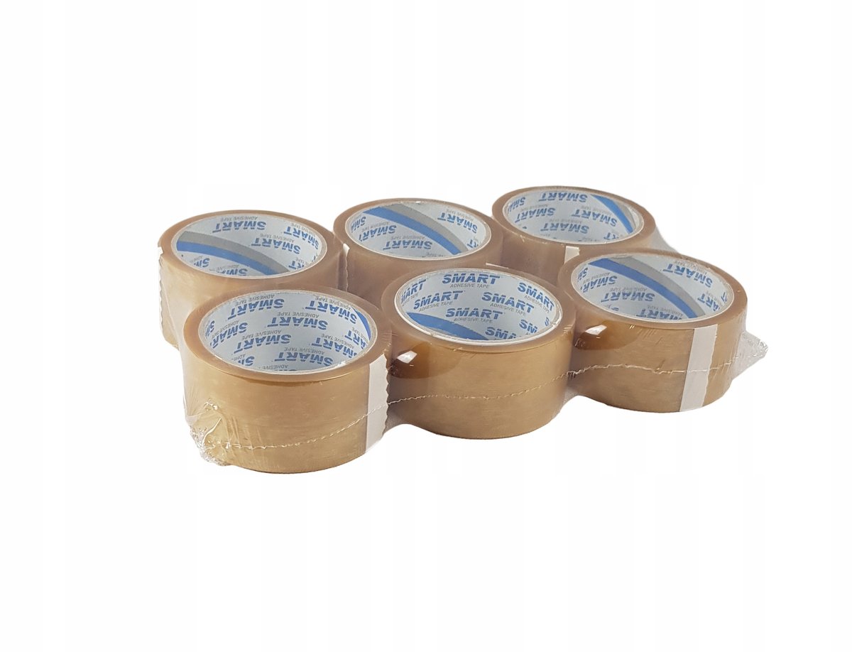 6x Slimme Transparante Pakband - Oplosmiddel - 48mm x 60m