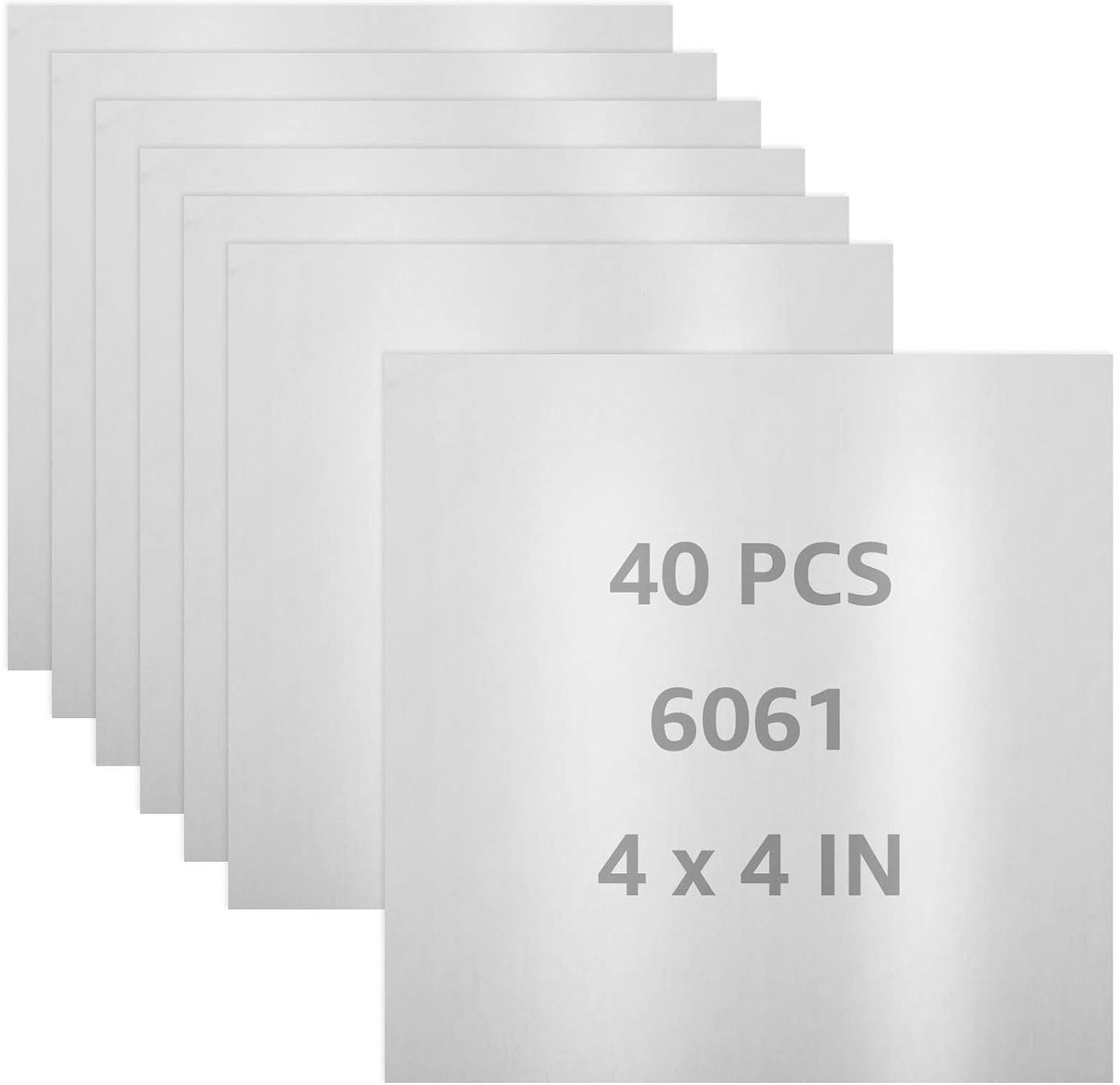Pack of 40 aluminium plates, 0.5 mm, 10 x 10 cm, aluminium plates, 6061 aluminium plate, aluminium plate, metal plate - ShopVlot