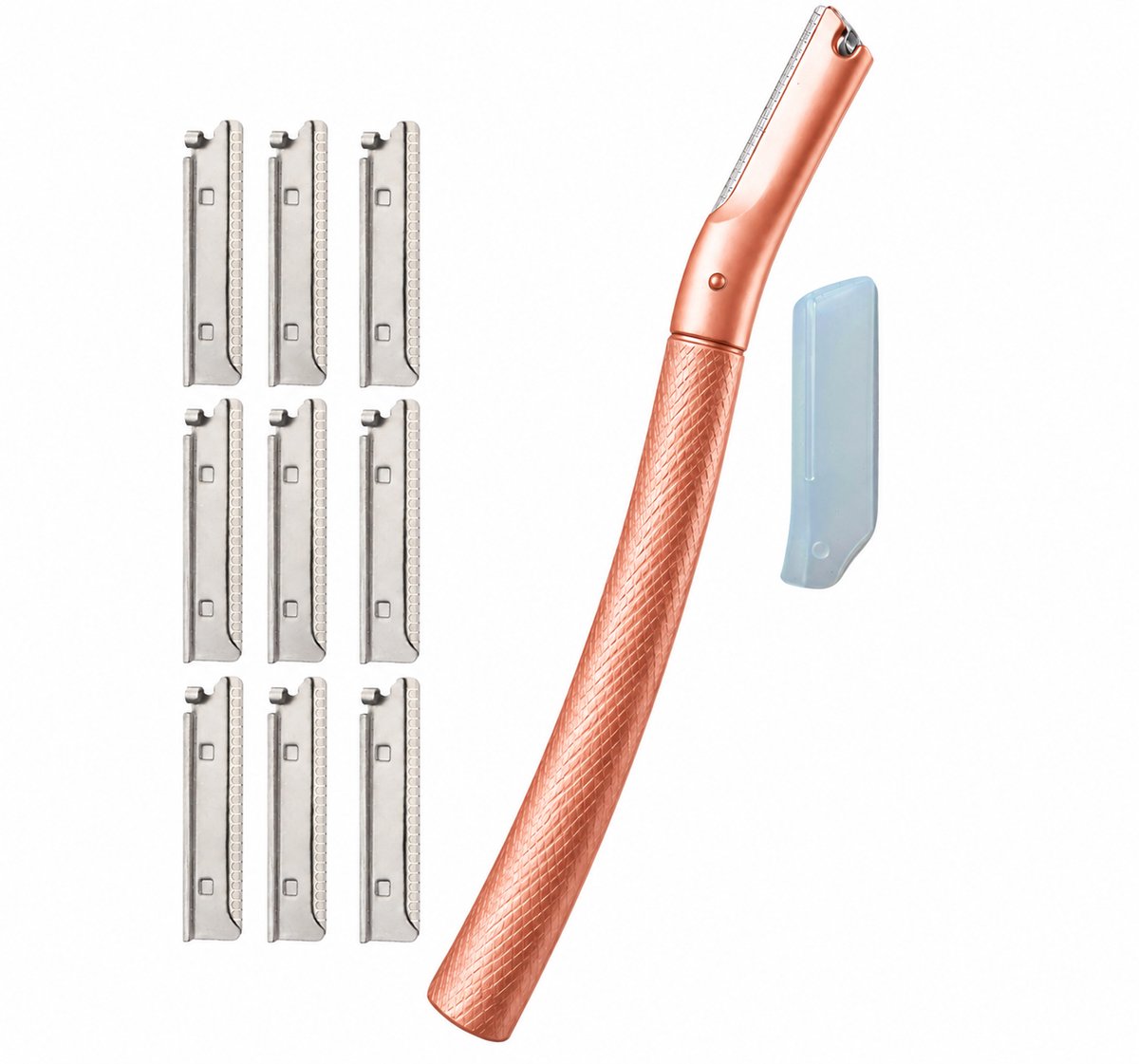 Kitian Premium Dermaplaning Scheermes - Wenkbrauw en Gezichts Scheermesjes voor Vrouwen - Facial & Eyebrow Razor - Rosé 10x