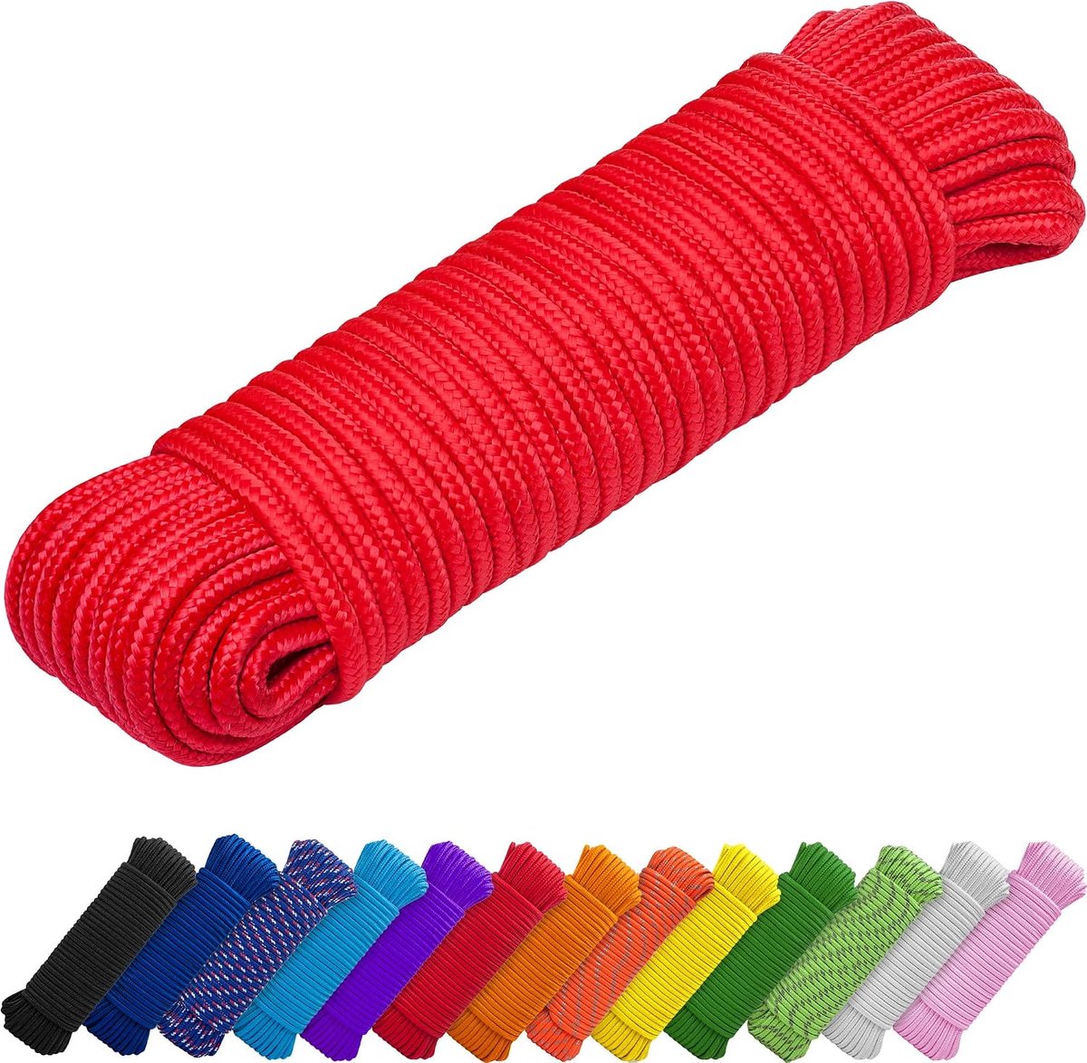 TECEUM -cord - 27.5m x 7mm - Red multifunctional cord - camping - ShopVlot