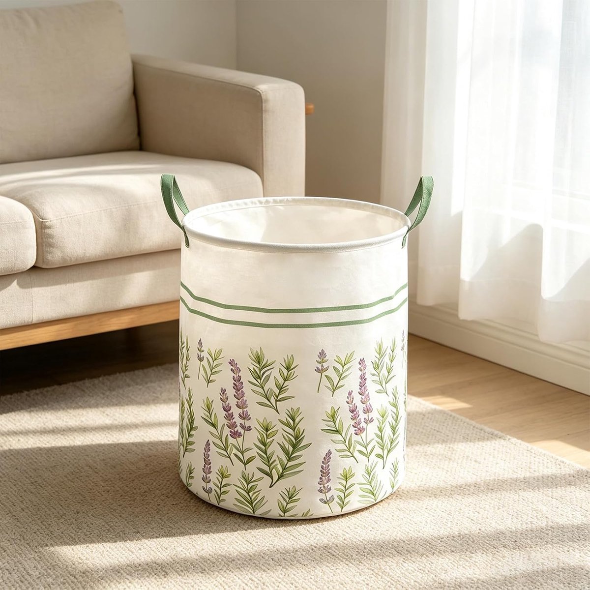 QUEMENEY Wasmand, grote opbergmand, opvouwbaar, 66 liter, voor slaapkamer, badkamer, thuis, studentenhuis (groen) - ShopVlot