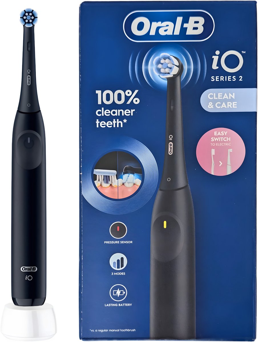 Oral-B iO Series 2 Elektrische Tandenborstel - Zwart - 3 Poetsstanden - Druksensor