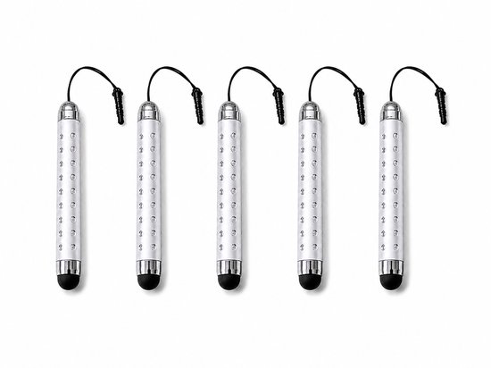 5 Stuks Uitschuifbare Touch Pen / Touchstift / Universeel / Compacte Stylus Pen / Touchscreen Pen / Tablet & Telefoon Touch Stift - Zilver — afbeelding 2
