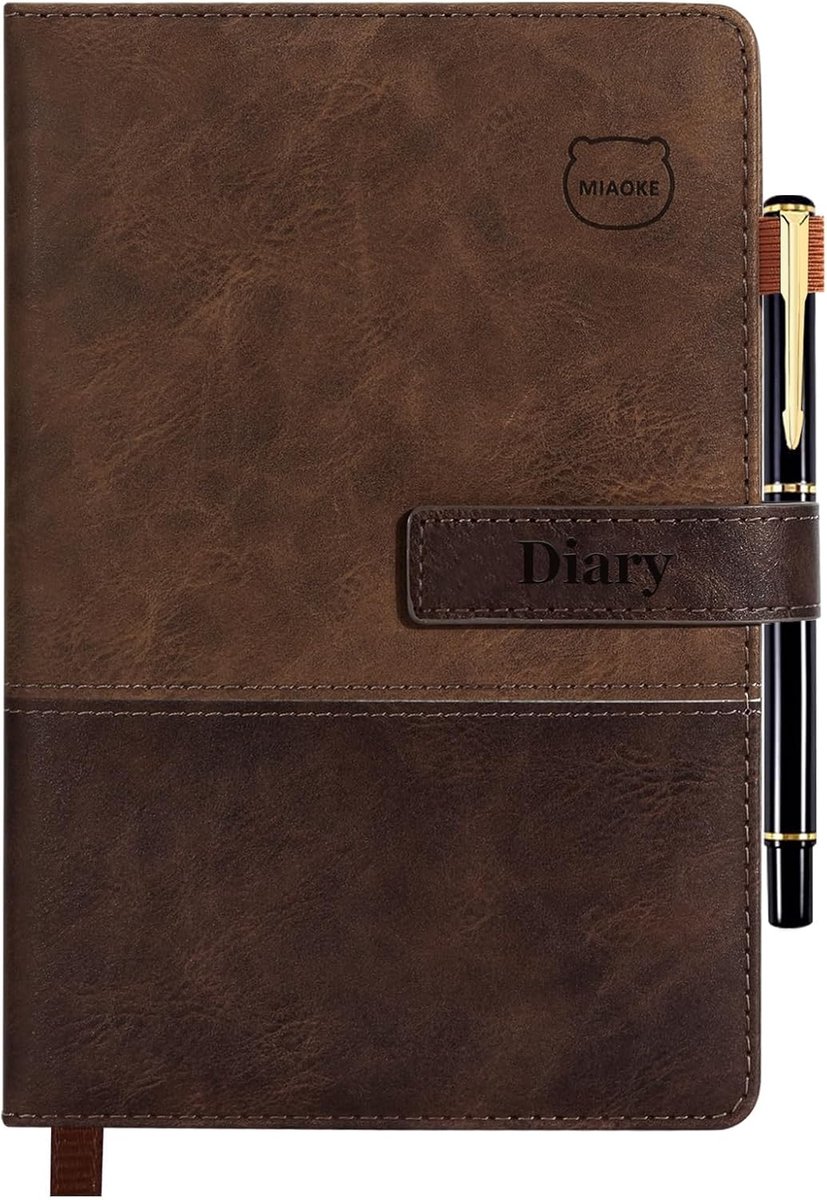 Notebook, A5 Lined Leather Journal, 300 Pages, Luxury Pen Included, Hardcover Professional Notebook for Office, Travel - ShopVlot