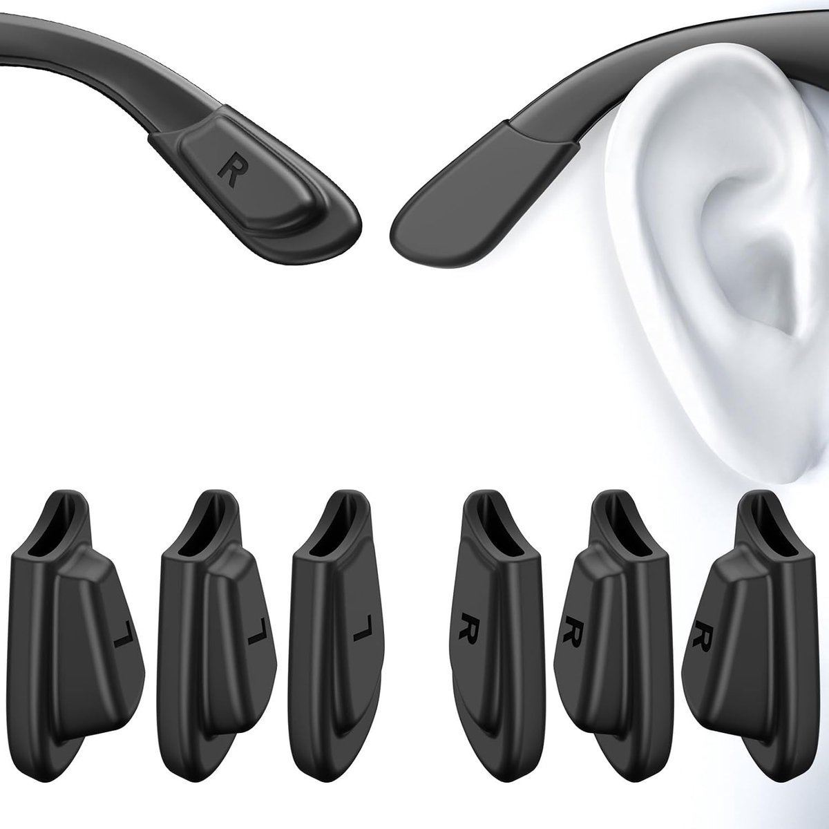 Brillen-oorkussens in 3 maten voor RayBan Meta Gen 1&2, antislip siliconen - ShopVlot