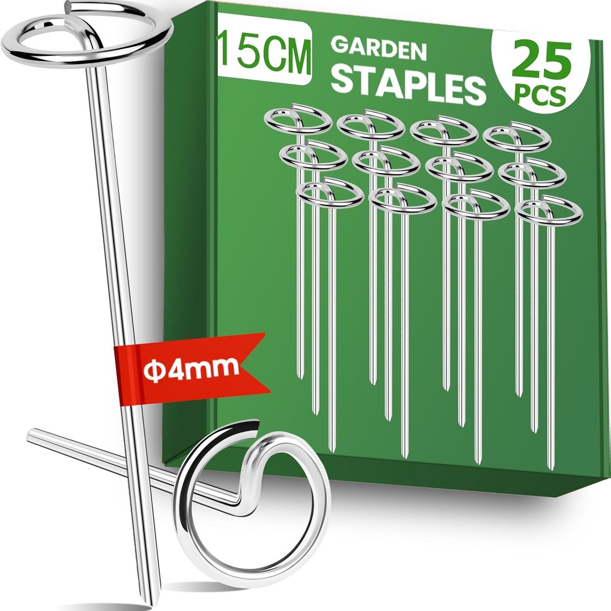 Schroefharingen - Verzinkt Staal - 8 Gauge - 25 Stuks - Tuinklemmen voor Tuin en Landschapsstof