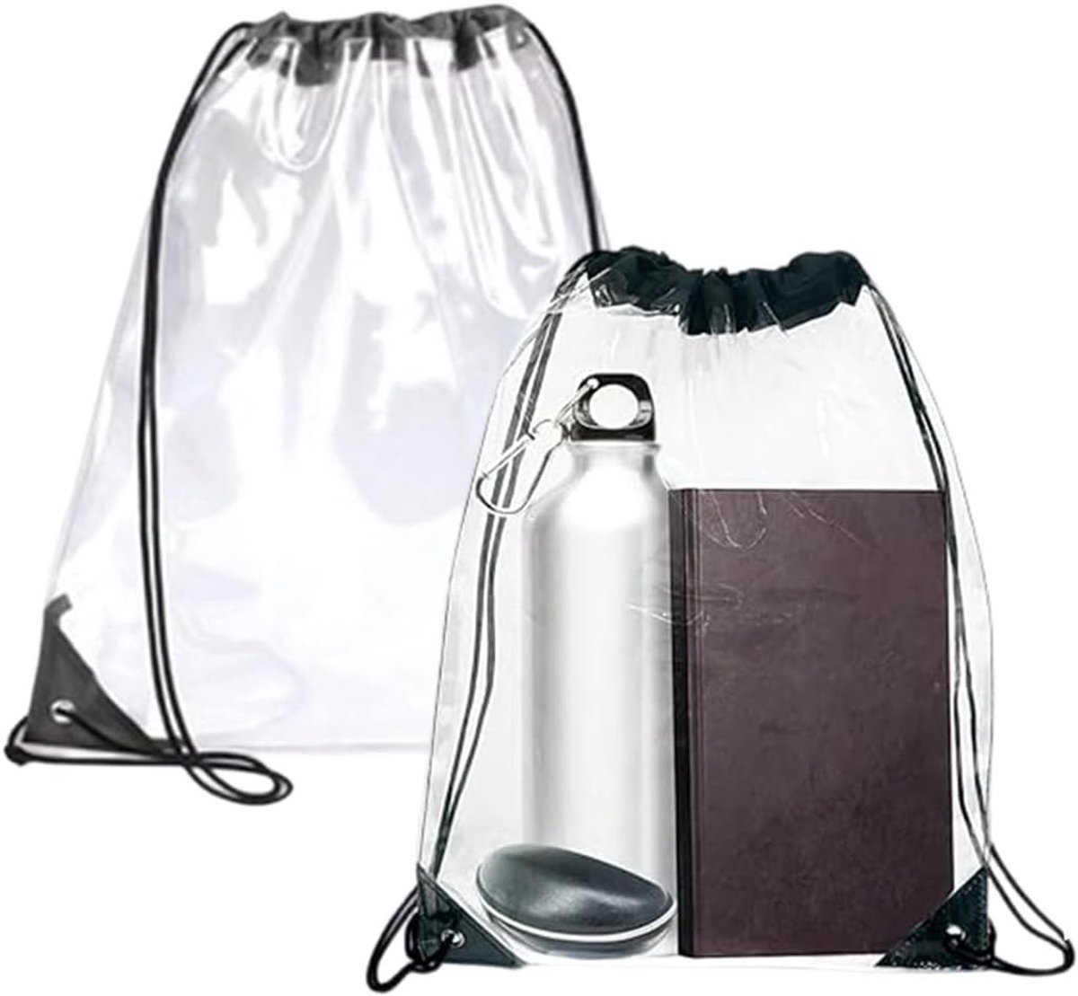 Sauna tas doorzichtig - Transparante Rugzak - 43 x 34 cm - Waterdicht PVC Gymtas met Trekkoord - Voor School en Reizen