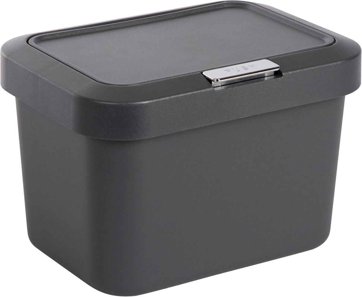 ONVAYA® Compostemmer voor de keuken, antraciet, geurdicht, vaatwasmachinebestendig, voor werkblad en keukentafel - ShopVlot