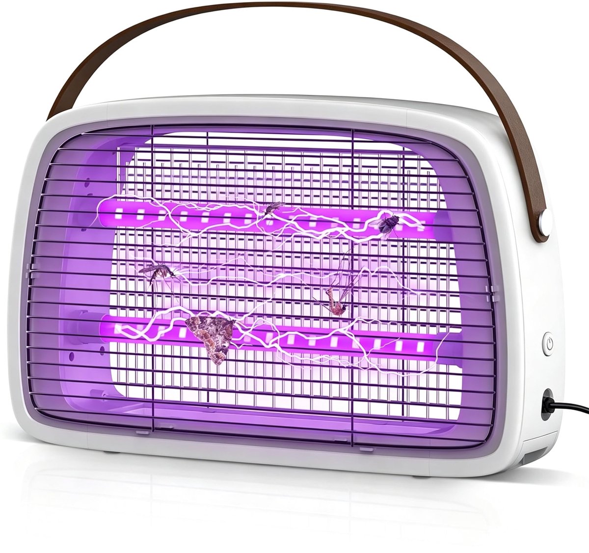 seenlast Elektrische insectenverdelger, 3800 V, 2 led-uv-licht, muggenval en vliegenval, voor binnen en tuin - ShopVlot