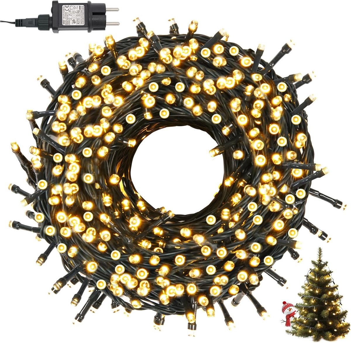 Lichtsnoer - Warmwit - 30 m - Waterdichte LED Lichtketting met 8 Lichtmodi - Voor Buiten en Binnen