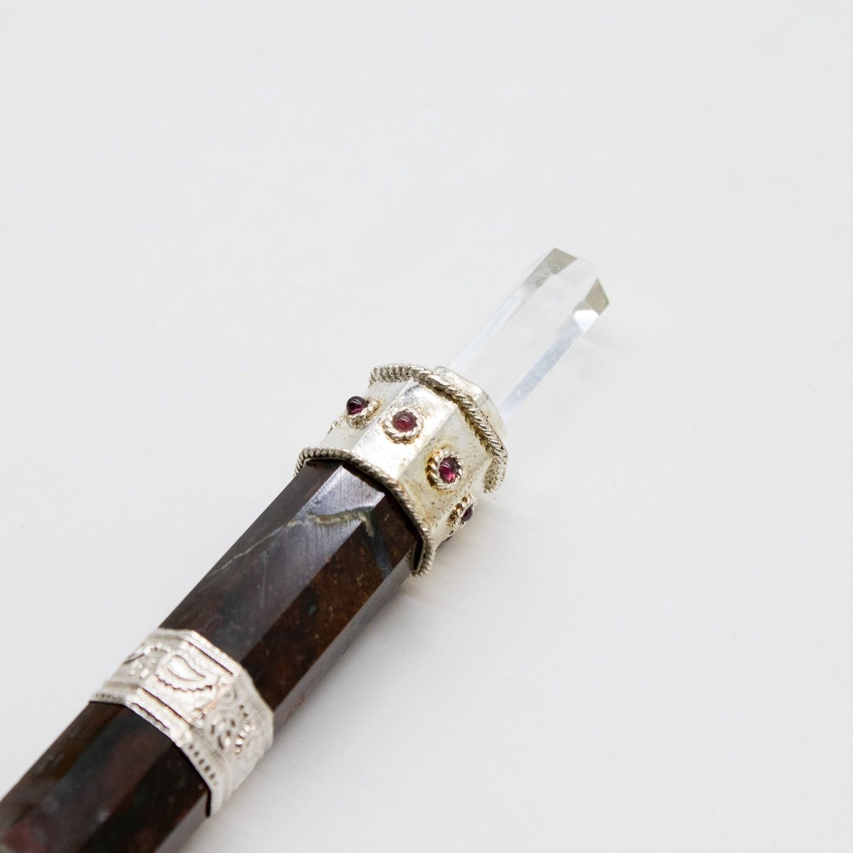 Bloodroot Soevereine Toverstaf - Extra Lang Fancy Jaspis Magie - Kristallen Bol Top - 26cm