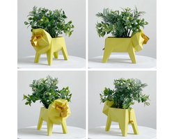 Amoy-Art Lion Gifts Planter Animal Decor Statue Modern Sculpture Figurine Succulent Cacuts Pot Centerpiece Ornament - ShopVlot