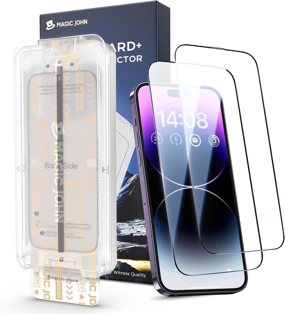 MAGIC JOHN For iPhone14 Pro Max for Upgrade Screen Protector (6.7 inch), Easy Installation, HD Clear, Mounting Tools - ShopVlot