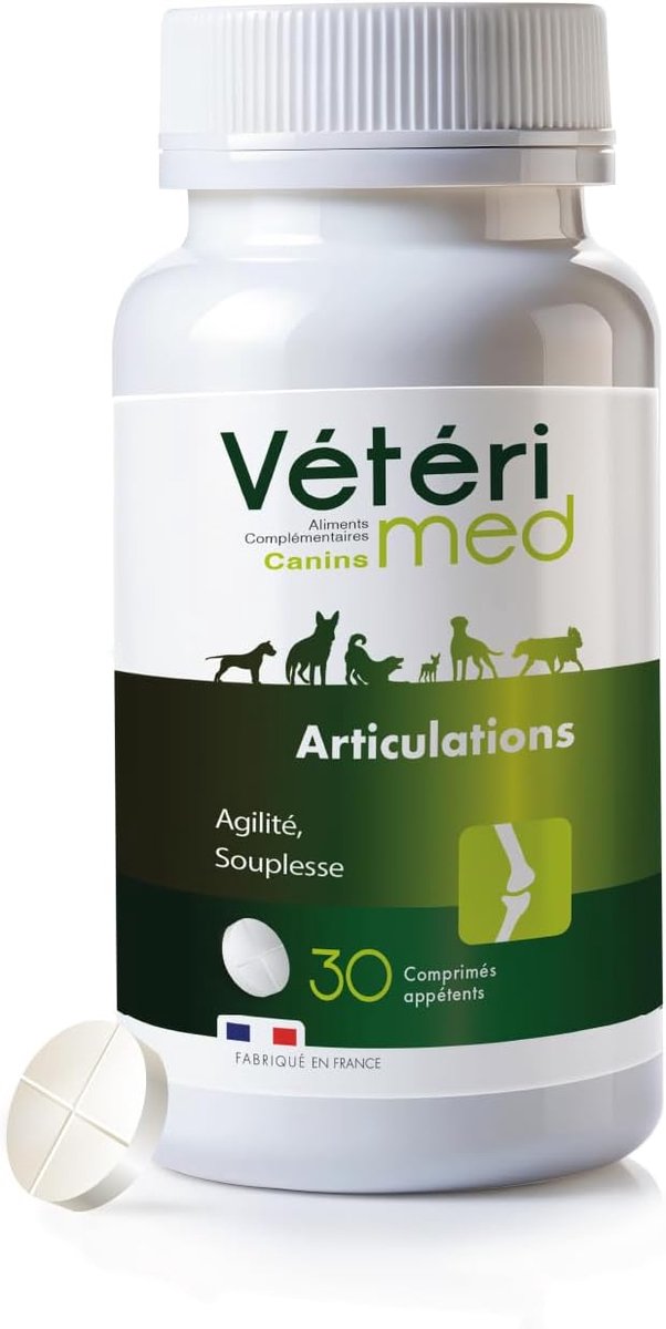 Joints, action against osteoarthritis in dogs, anti-inflammatory, complete formula, made in France, ingredients - ShopVlot