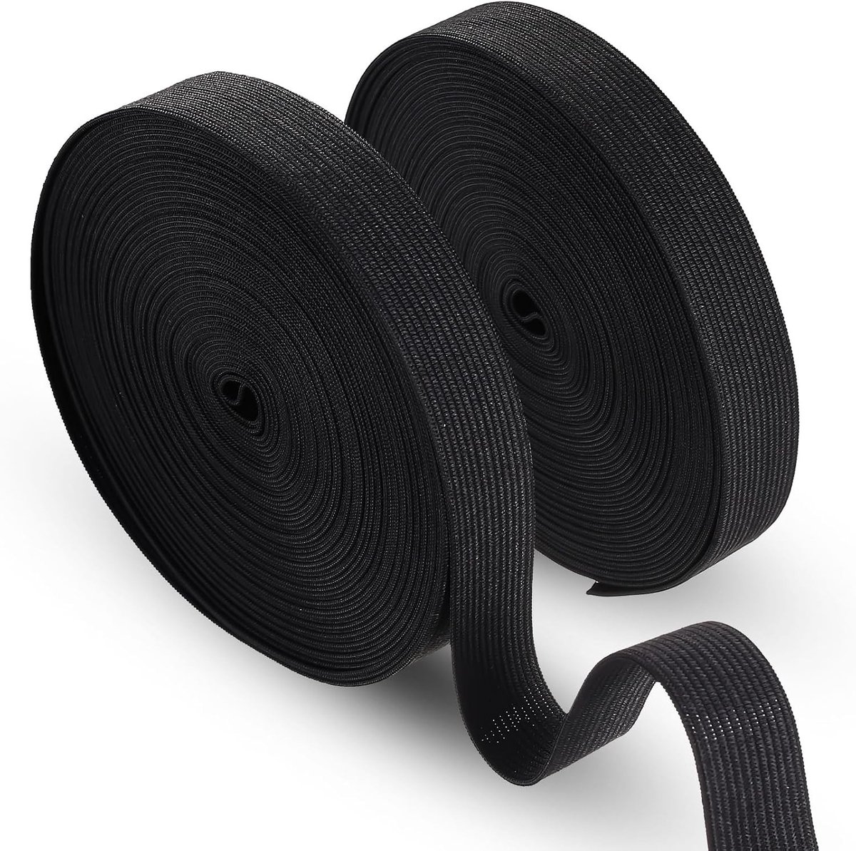 Elastische Band - Zwart - 20 mm - Latexzijde - Voor Naaien en Doe-Het-Zelf Projecten