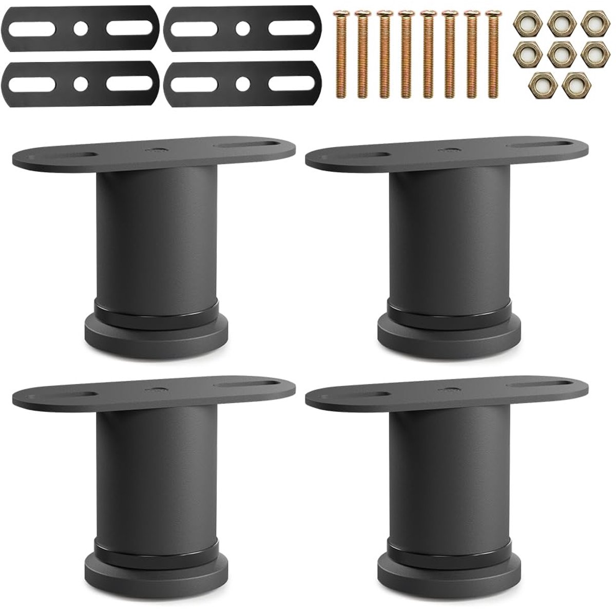 EUBSWA Meubelpoten, 4 stuks, verstelbare lattenbodem, hoogte 8-12 cm, verstelbare bedpoten, van metaal, houder voor - ShopVlot