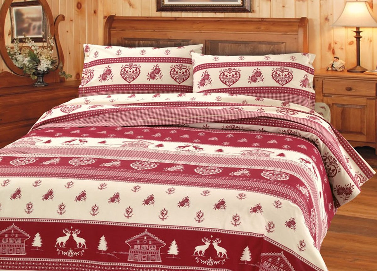 BIANCHERIAWEB Dekbedovertrek voor eenpersoonsbed, 155 x 200 cm, motief: Tirol, dekbedovertrek van 100% katoen, gemaakt - ShopVlot