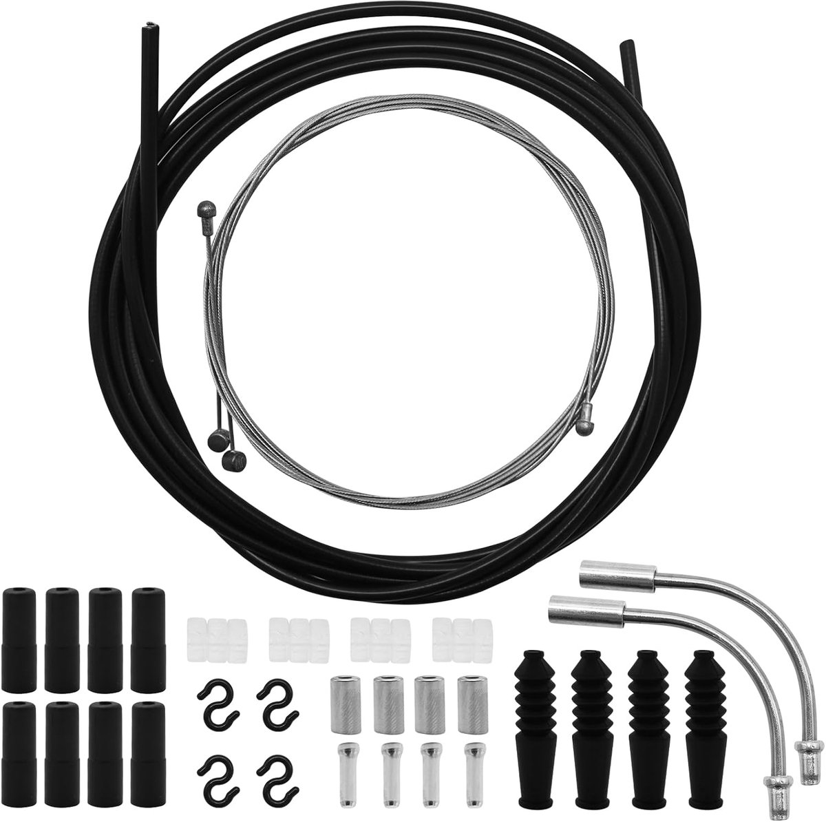 Bicycle Brake Cable Set, Bowden Cable, Universal Bicycle Brake Cable and Gear Cable with 8 C Buckles, Rear Bicycle - ShopVlot