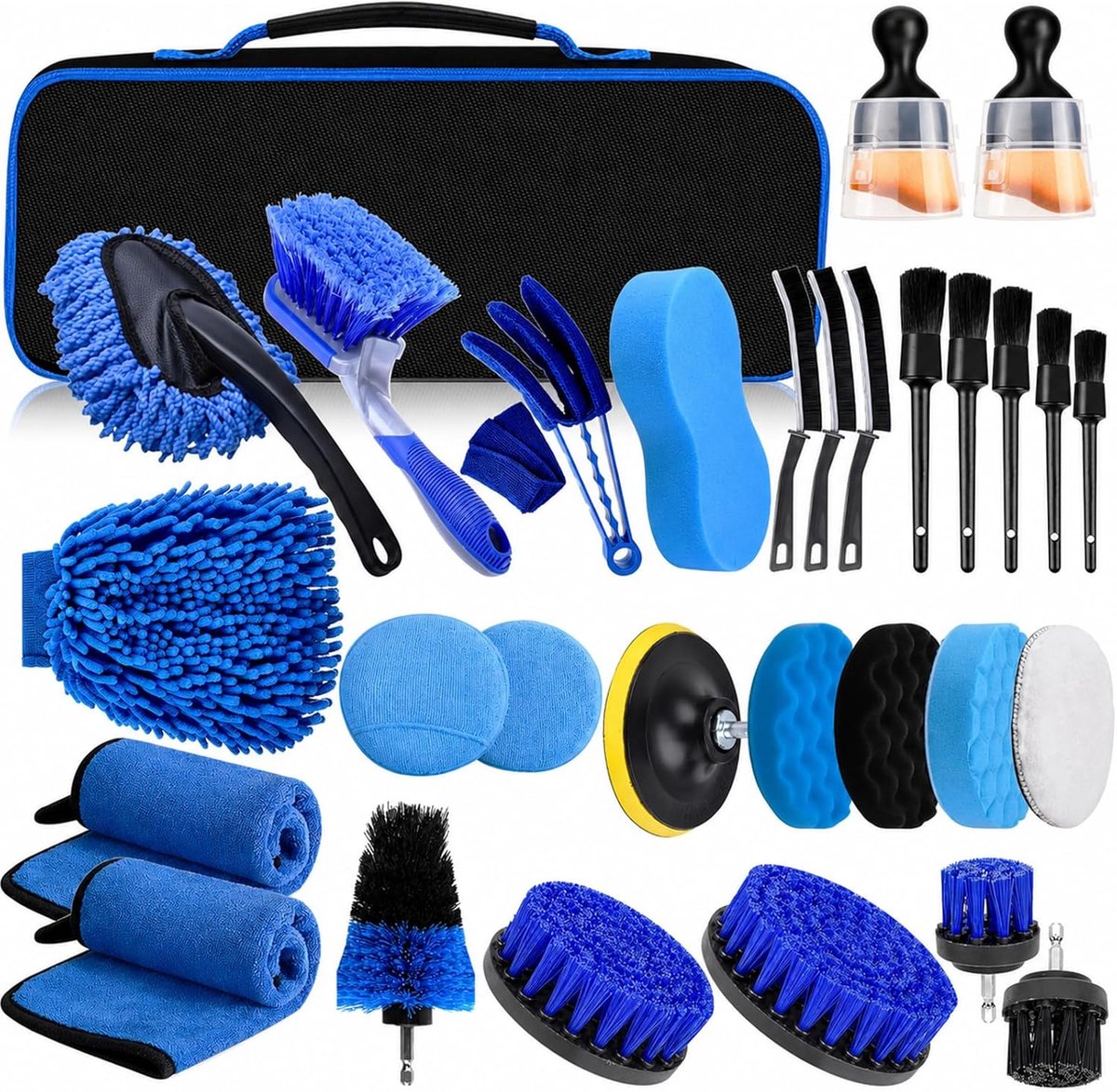 31-delige auto-reinigingsset, complete autowasset voor binnen en buiten, autodetailing borstelset voor - ShopVlot