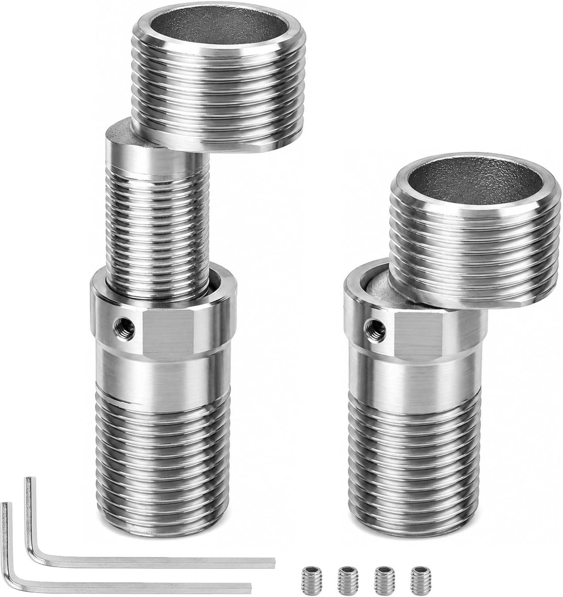 2 stuks S-aansluiting verstelbaar 55-80 mm, douchekraan adapter G1/2 naar - ShopVlot