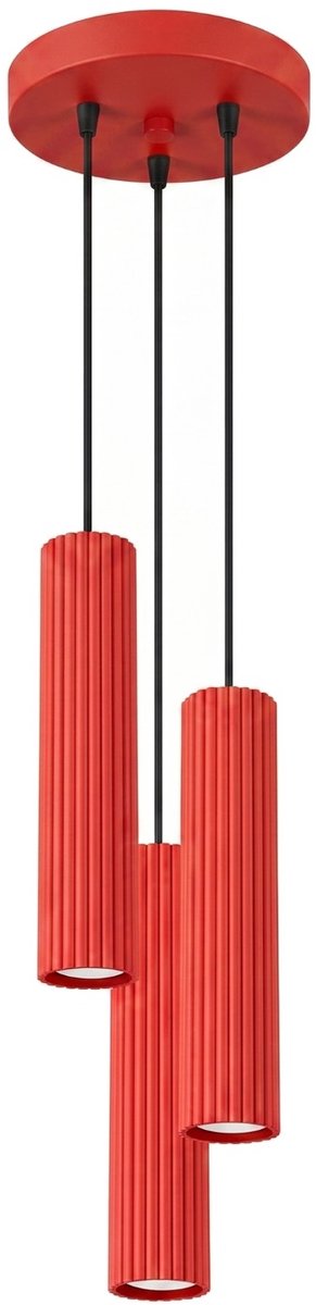 Sollux Lighting Hanglamp Karbon - GU10 - rood - aluminium - 19.5x19.5x108cm