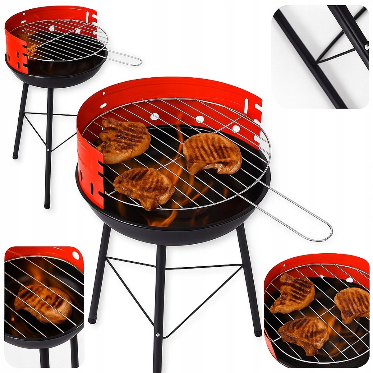 Opvouwbare Koolgrill 43cm voor Tuin & Terras - Merkloos