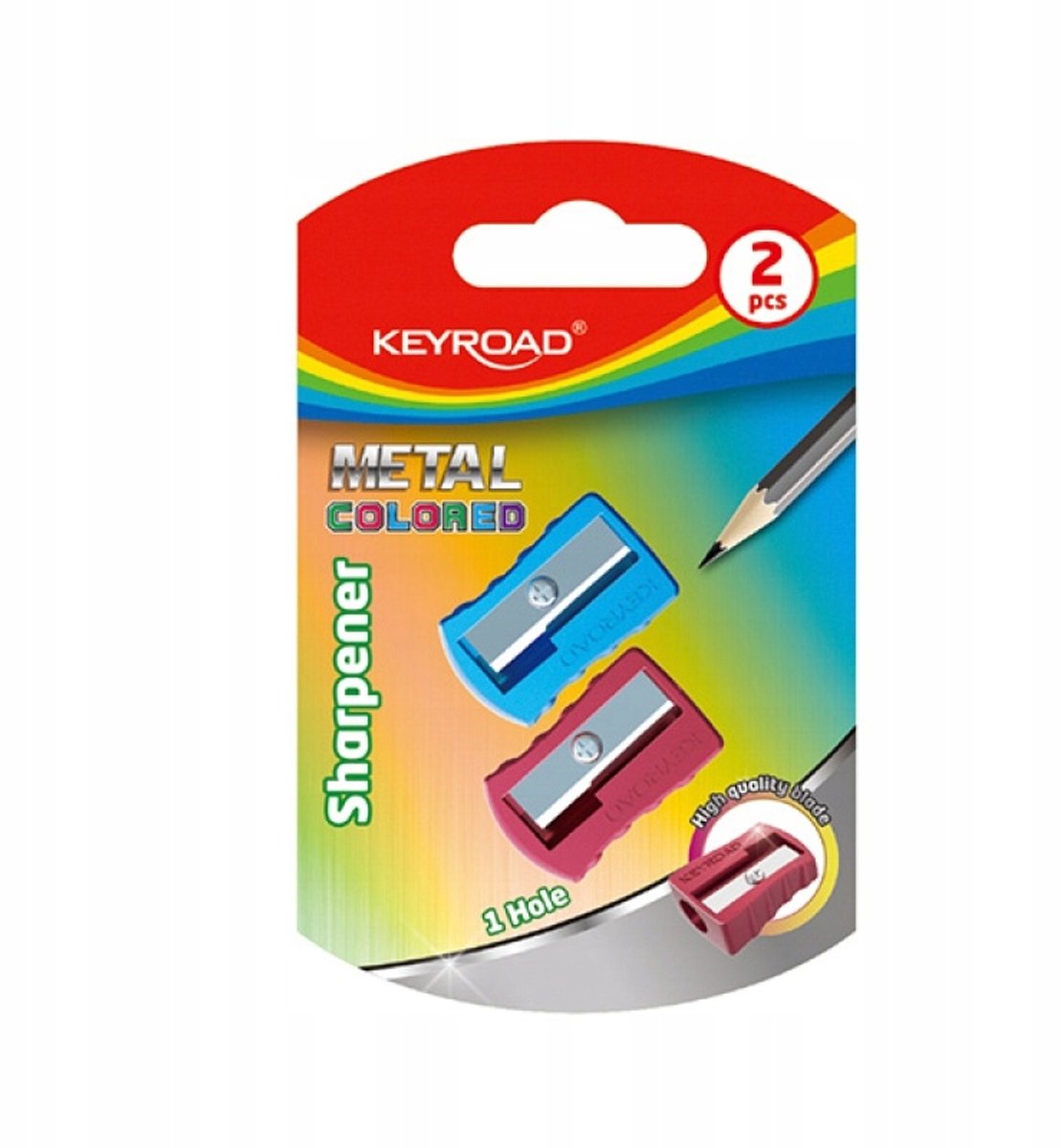 KEYROAD Aluminium Puntenslijper, Enkel, Mix Kleuren (2 stuks)