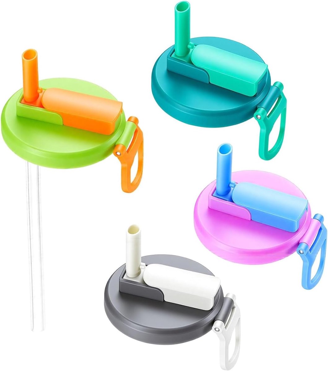 4pcs Soda Can Lids, Lids for Soda Cans, Portable Boxes Lid with Straws, Reusable Dock Lid for Beer, Juice Coca - ShopVlot