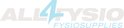 Logo van All4Physio met de tekst 'Fysiosupplies'.