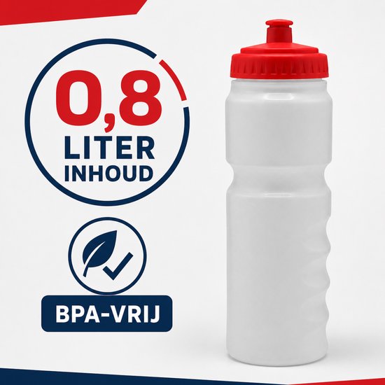 Sportec Bidon - 0,8 l - wit met blauwe dop — afbeelding 4