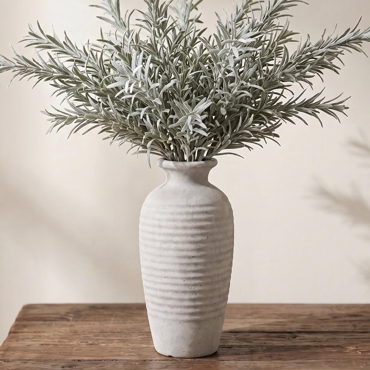 Witte keramische vaas voor pampasgras, rustieke vaas voor bloemen, boerderijvazen voor huisdecoratie, grote vintage - ShopVlot