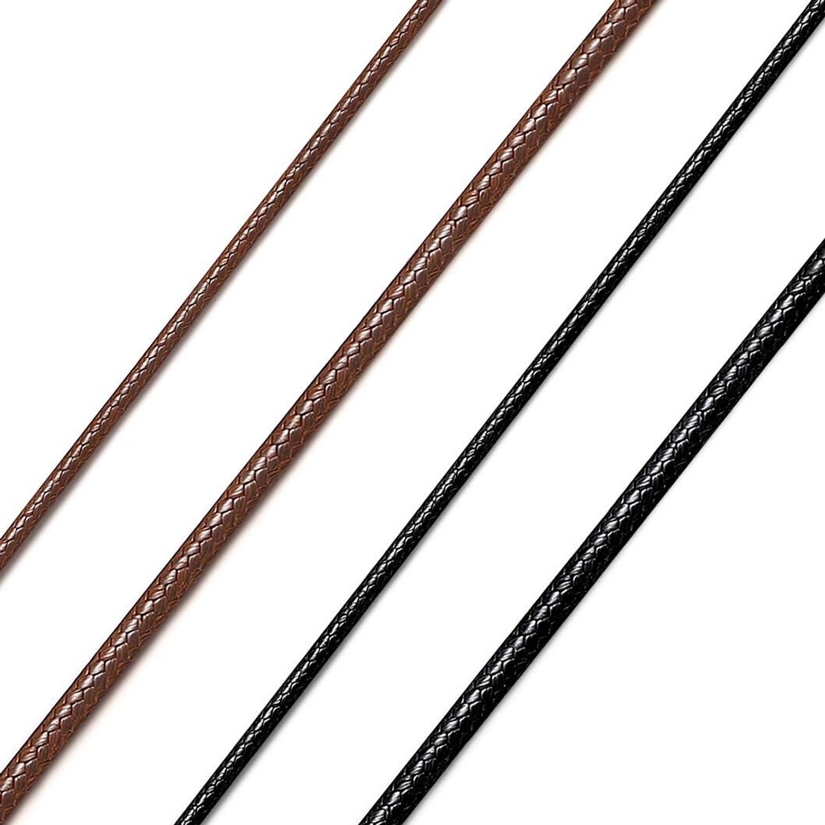 Richsteel Stainless steel leather necklace, 2 - 3 mm wide, versatile unisex faux leather necklace with high quality - ShopVlot