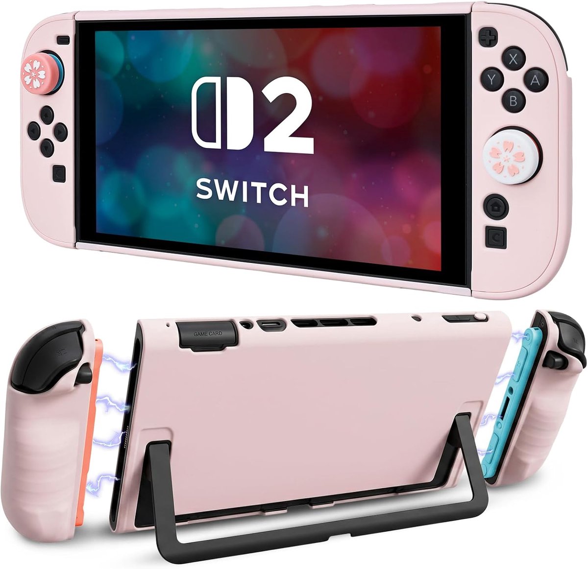 DLseego Protection for Switch 2, Hard Ergonomic Dockable Case, Pink - ShopVlot
