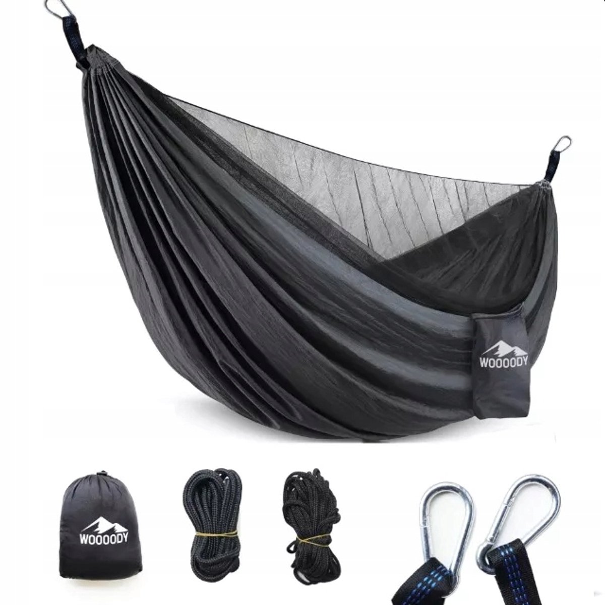 Lichtgewicht Hamak met Muskietennet - 260x140cm, 150kg sleepkracht