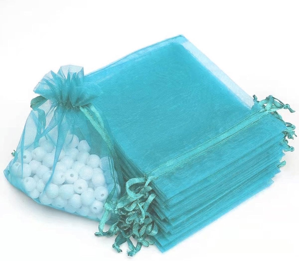 CRSUSUKJ Organzazakjes, 9 x 12 cm, geschenkzakjes, organza, sieradenzakjes, bruiloftszakjes, lavendelzakjes - ShopVlot
