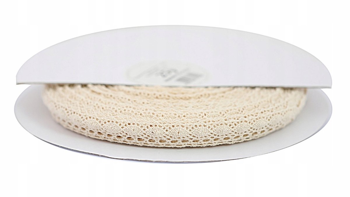 Asymmetrische Katoenen Kantlint - 15mm Breed, 22m Lang - Wit of Naturel