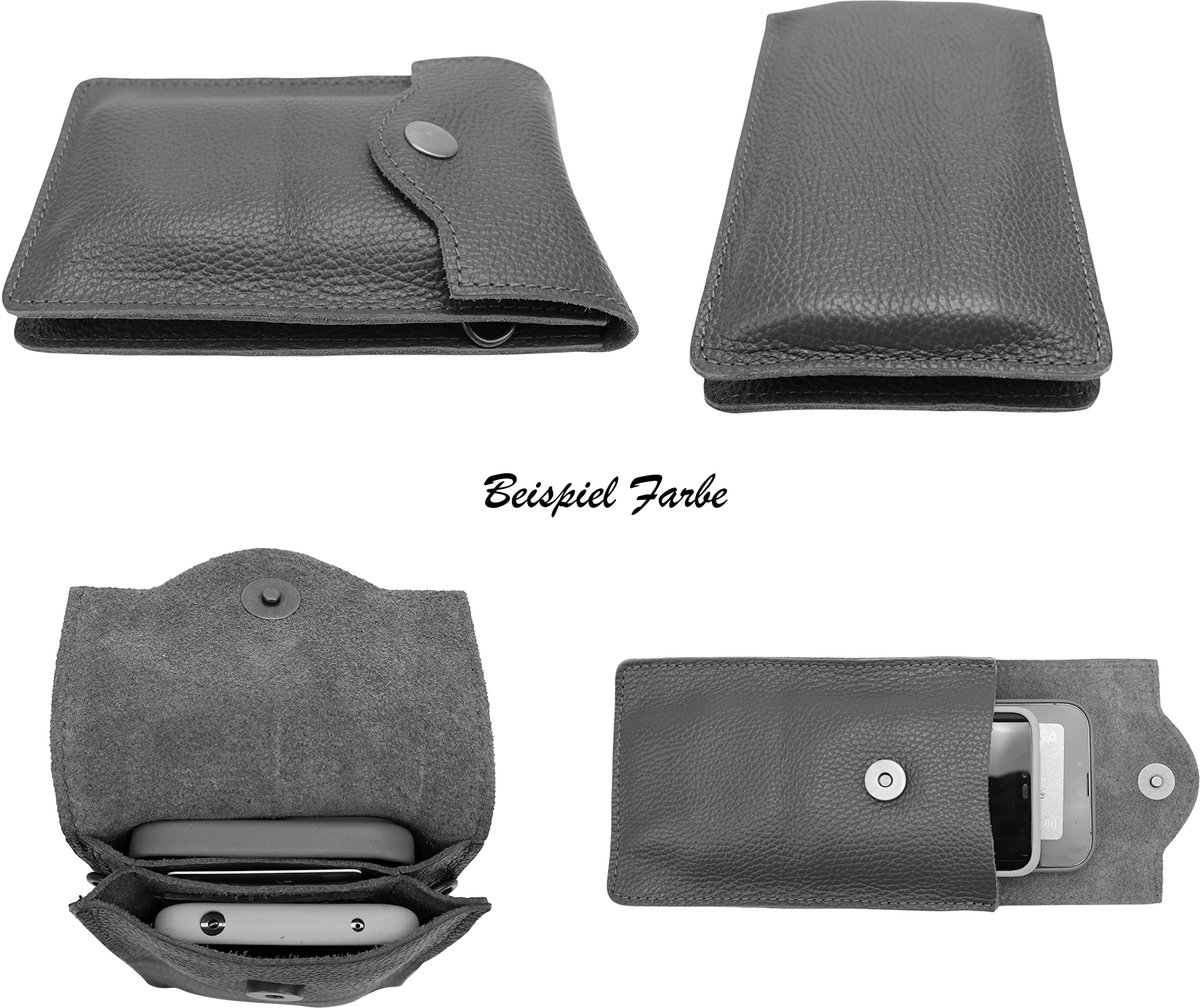 SH Leder Dames Schoudertas voor Mobiele Telefoon, Echt Leer, Multifunctionele Tas, Verstelbare Schouderriem - ShopVlot