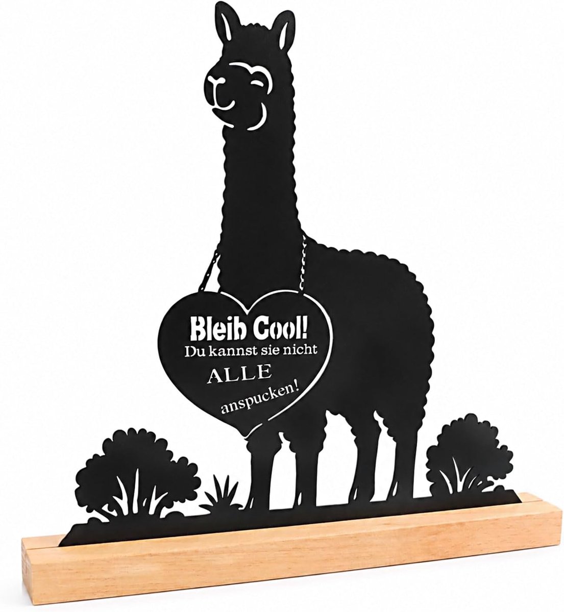 Alpaca decoratieve metalen figuur met sokkel, desktop, decoratief, grappig - ShopVlot