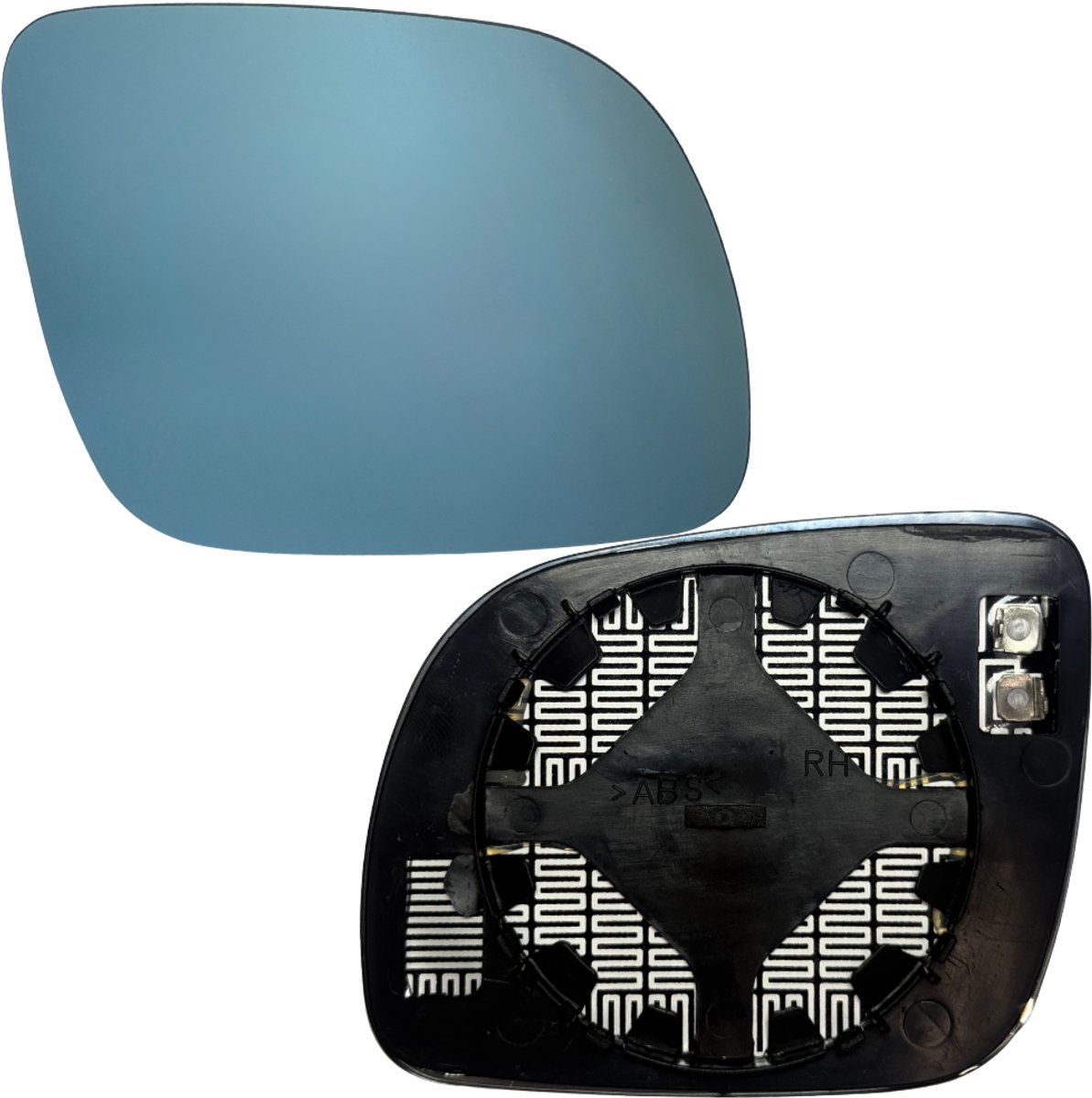 BILMAX Rechter Buitenspiegelglas Vervanging voor VW Golf 4, Passat B5, Bora, Lupo | Seat Leon 1, Toledo 2, Arosa, Ibiza 2 & Cordoba 1, Verwarmd, Blauw Getint (Passagierszijde)
