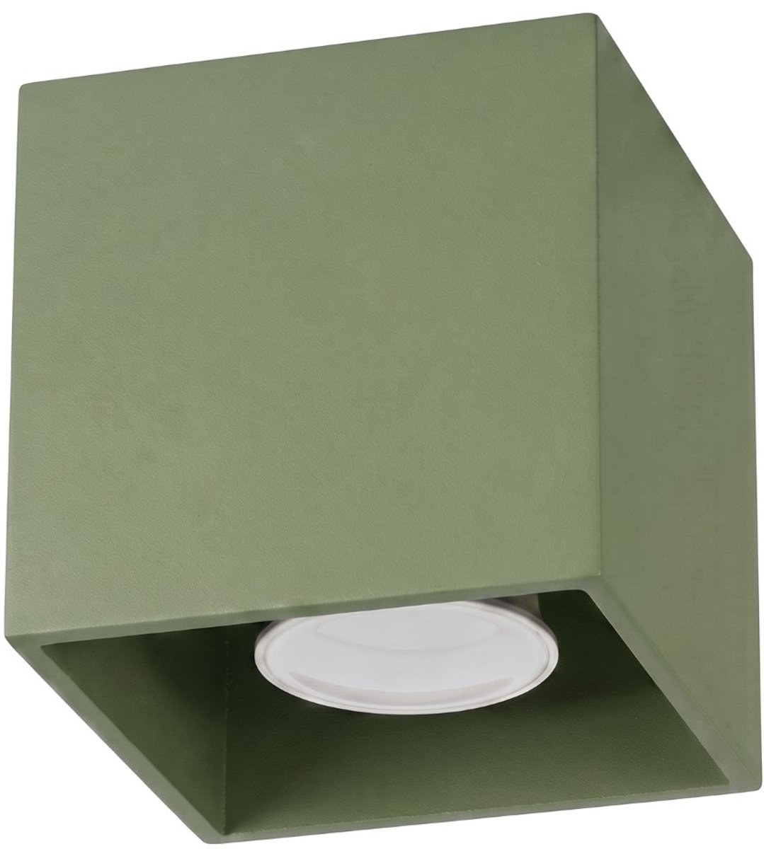 Sollux Lighting Plafondlamp Quad - GU10 - olijfgroen - aluminium - 10x10x10cm