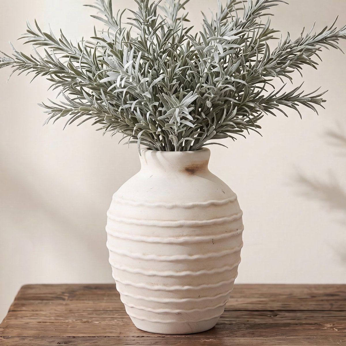 Witte keramische vaas voor pampasgras, rustieke vaas voor bloemen, boerderijvazen voor woondecoratie, vintage vazen - ShopVlot